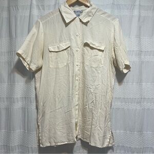 Vintage Silk Cream Button Down Shirt